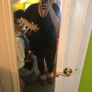 NWT Black Flowy Top